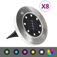 VidaXL Grondlampen 8 st solar led rgb-kleur - thumbnail