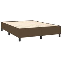 Boxspring met matras stof donkerbruin 140x190 cm - thumbnail