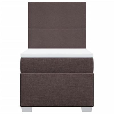 Boxspring met matras stof donkerbruin 120x200 cm