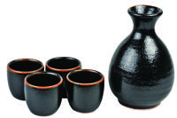 Japanse Sake Set Zwart/Oranje Yuzu - 250ml - 4.2 x 13cm - thumbnail
