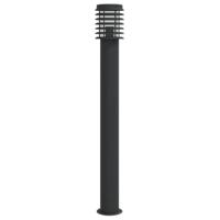 VidaXL Vloerlamp voor buiten 110 cm roestvrijstaal zwart - thumbnail