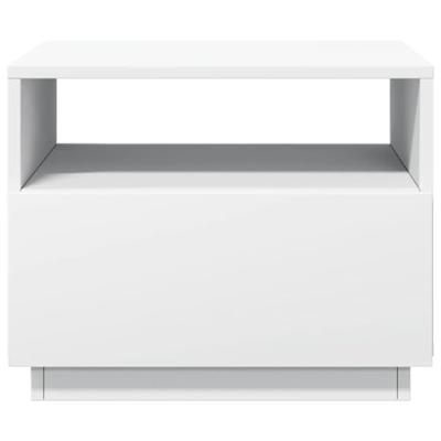 Salontafel met LED-verlichting 50x49x40 cm wit