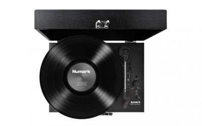 Numark PT01 Touring - Draagbare retro draaitafel/vinylplaat speler met ingebouwde luidsprekers, USB-aansluiting en ingebouwde oplaadbare batterij
