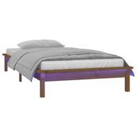 Bedframe LED massief hout honingbruin 90x200 cm - thumbnail