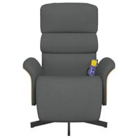 Massagestoel verstelbaar met voetensteun stof donkergrijs - thumbnail