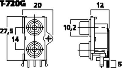 Monacor T-720G Cinch-inbouwbus