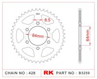 RK Chain wheel 428 53z steel silver - thumbnail