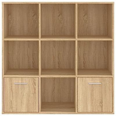 Boekenkast 98x30x98 cm bewerkt hout sonoma eikenkleurig