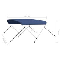 VidaXL Biminitop 2-boogs 150x120x110 cm marineblauw - thumbnail