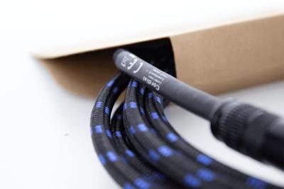 Cordial 14769 Jackplug Instrumenten Aansluitkabel [1x Jackplug male 6,3 mm (mono) - 1x Jackplug male 6,3 mm (mono)] 3 m Zwart, Blauw Textielmantel