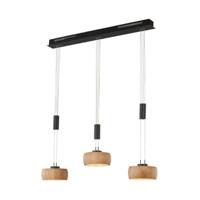 Fischer & Honsel 3-lichts hanglampShine-Wood zwart - 61093 - thumbnail