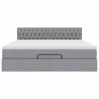 Ottoman bed met matras 180x200cm stof lichtgrijs - thumbnail