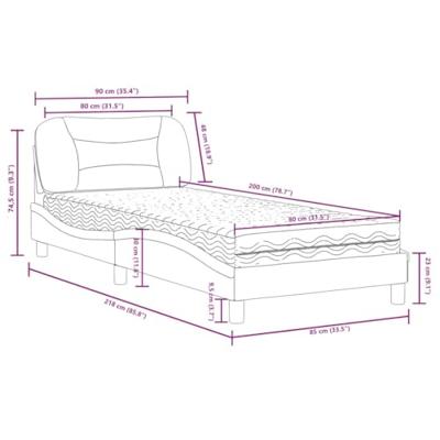 Bed met matras stof donkergrijs 80x200 cm