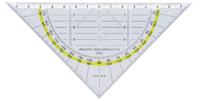 Geodriehoek Aristo 1552 160mm transparant met gele rand - thumbnail