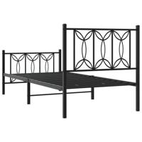 Bedframe met hoofd- en voeteneinde metaal zwart 90x200 cm - thumbnail
