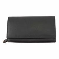 Leren Portemonnee Dubbel (Zwart) - thumbnail