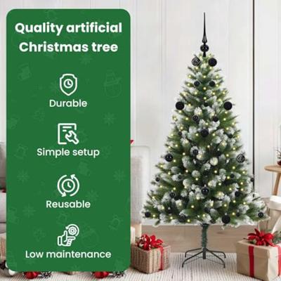 VidaXL Kunstmatige scharnierkerstboom met bedekte sneeuw 150 cm
