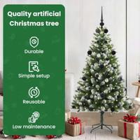 VidaXL Kunstmatige scharnierkerstboom met bedekte sneeuw 150 cm - thumbnail