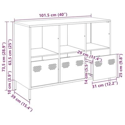 Dressoir 101,5x39x73,5 cm koudgewalst staal roze Dressoir 101,5x39x73,5 cm koudgewalst staal roze