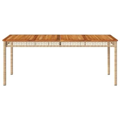 Tuintafel 180x90x75 cm poly rattan en acaciahout beige Tuintafel 180x90x75 cm poly rattan en acaciahout beige