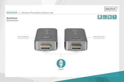 Digitus DS-55319 Draadloze HDMI-set 50 m 5 GHz 1920 x 1080 Pixel