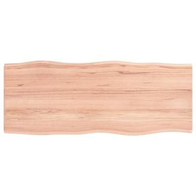 Tafelblad natuurlijke rand 100x40x2 cm eikenhout lichtbruin