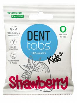 Denttabs Tandpasta tabletten - zonder fluor - aardbei Denttabs Tandpasta tabletten - zonder fluor - aardbei