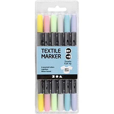 Creativ Company Dubbelzijdige textielstiften - pastel, 6st.