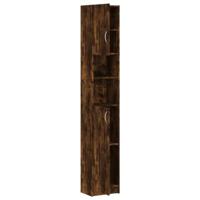 Badkamerkast 32x25,5x190 cm bewerkt hout gerookt eikenkleurig - thumbnail