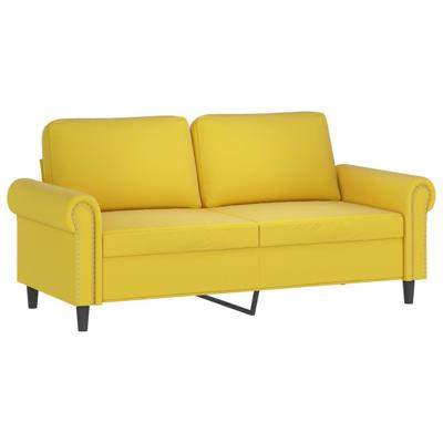 2-delige Loungeset met kussens fluweel geel - thumbnail
