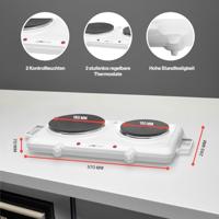 Clatronic DKP 3583 271699 Dubbele kookplaat Met handmatige temperatuursinstelling - thumbnail