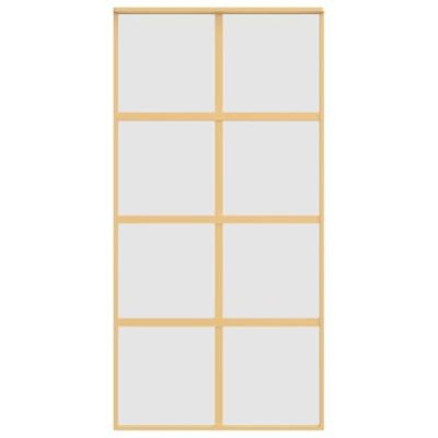 VidaXL Schuifdeur 102,5x205 cm mat esg-glas en aluminium goudkleurig VidaXL Schuifdeur 102,5x205 cm mat esg-glas en aluminium goudkleurig