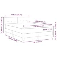 Boxspringbed met matras Donkergrijs 140 x 200 cm Fluweel - thumbnail