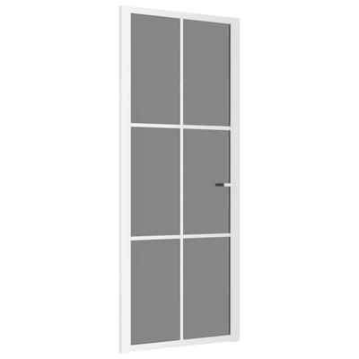 VidaXL Binnendeur 83x201,5 cm esg-glas en aluminium wit