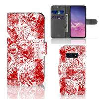 Telefoonhoesje met Naam Samsung Galaxy S10e Angel Skull Rood - thumbnail