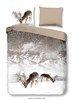 Good Morning Dekbedovertrek "herten in winterlandschap" - Zand - (240x200/220 cm) - Katoen Flanel - thumbnail