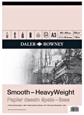Tekenpapier daler rowney smooth 220gr a3 wit