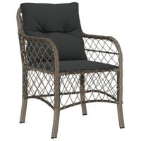 7-delige Tuinset met kussens poly rattan grijs - thumbnail