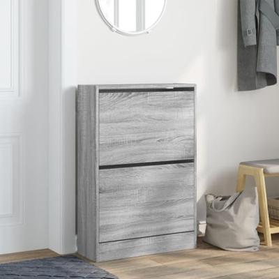 VidaXL Schoenenkast 60x21x87,5 cm bewerkt hout grijs sonoma eikenkleur