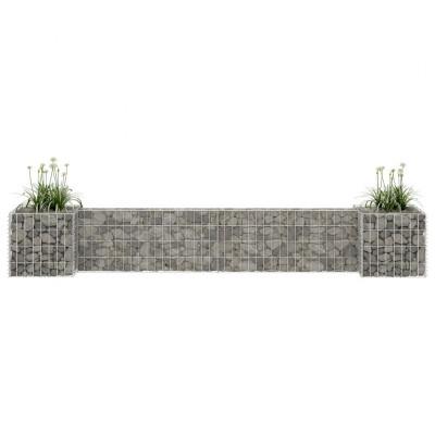 VidaXL Gabion plantenbak h-vormig 260x40x40 cm staaldraad
