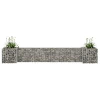 VidaXL Gabion plantenbak h-vormig 260x40x40 cm staaldraad - thumbnail