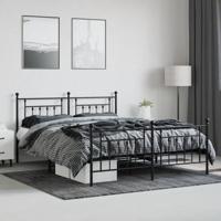 Bedframe met voetbord zonder matras metaal zwart 180x200 cm - thumbnail