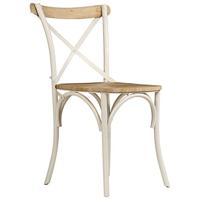 Kruisstoelen 2 st massief mangohout wit - thumbnail
