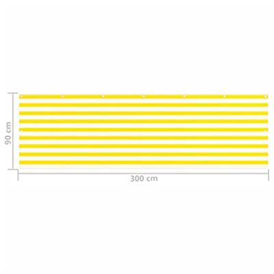 VidaXL Balkonscherm 90x300 cm hdpe geel en wit