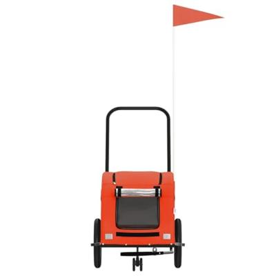 Hondenfietstrailer oxford stof en ijzer oranje en grijs - thumbnail