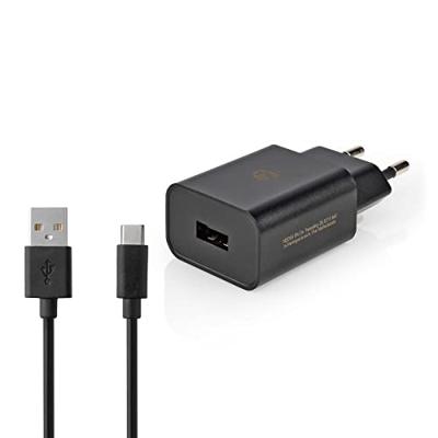 Thuislader | 2,4 A | Losse Kabel | USB-C | Zwart