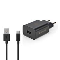Nedis WCHAC242ABK Thuislader 2,4 A Losse Kabel Usb-c™ Zwart - thumbnail