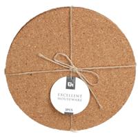 Excellent Houseware Onderzetter kurk rond set a 3 stuks - thumbnail