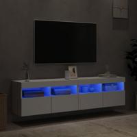 Tv-wandmeubels met LED-verlichting 2 st 80x30x40 cm wit - thumbnail