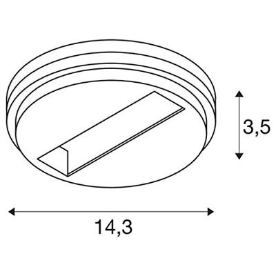 SLV CEILING CANOPY 1004685 Puntaansluiting Wit